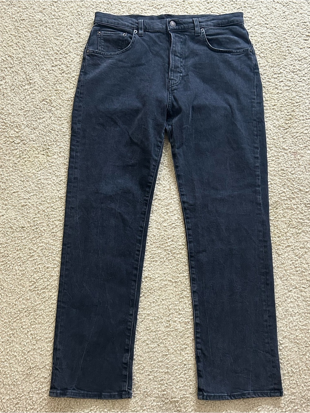 6397 Jeans Women’s Sz 31 Straight Leg Made In Italy Black Button Fly